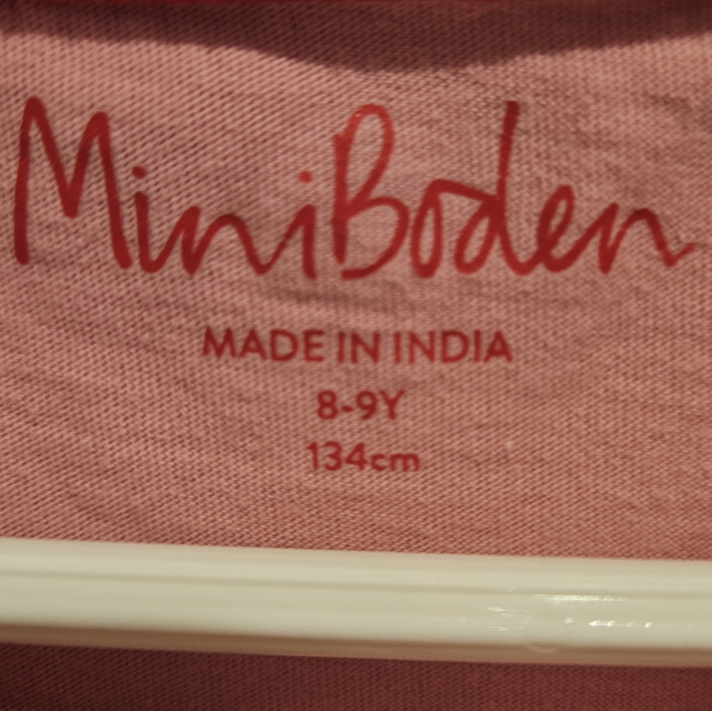 Mini Boden Pink Long Sleeve Tunic/Dress with Horse and Bird Design Size 8/9 - Picture 4 of 4